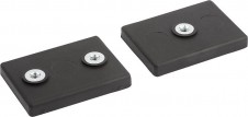 Magnety ploché – Magnety s vnitřním závitem (ploché magnety) z NdFeB, obdélníkové, s ochranným pryžovým pláštěm
