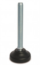 Podpěry pro pojezdová kola – Nastaviteľné nohy Ø 65, 30° výkyvná skrutka, ocel