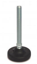 Podpěry pro pojezdová kola – Stavitelné nohy Ø 103, 30° výkyvný šroub, ocel