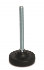 Podpěry pro pojezdová kola – Nastaviteľné nohy Ø 103, 30° výkyvná skrutka, ocel