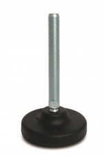 Podpěry pro pojezdová kola – Nastaviteľné nohy Ø 123, 30° výkyvná skrutka, ocel