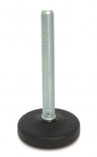 Podpěry pro pojezdová kola – Stavitelné nohy Ø 103, nízký profil, 16° výkyvný šroub, ocel