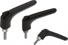 Svěrací páka | Upínací páky – Svěrací páky ergonomické s vnějším závitem, ocelové části z nerezu