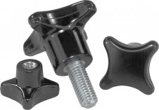 Knoflíky – Křížové ovládací matice a šrouby podle DIN6335, ocelové části z nerezové oceli