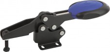 Stavitelné a stavěcí nožky – Rychloupínač horizontální s bezpečnostní pojistkou s vodorovnou patkou a nastavitelným přítlačným šroubem