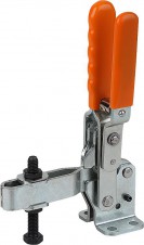 Upínacie háky – Rýchloupínače vertikálne s bezpečnostnou poistkou s vodorovnou pätkou a nastaviteľnou prítlačnou skrutkou