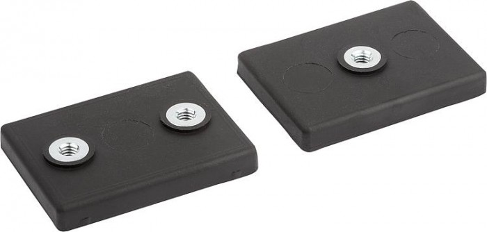 Magnety s vnútorným závitom (ploché magnety) z NdFeB, obdĺžnikové, s ochranným gumeným plášťom