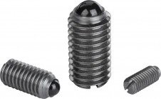 Pružné opěrky – Pružné tlačné prvky s drážkou a keramickou kuličkou, nerezové