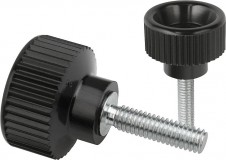 Úchytky a gombíky &ndash; Ryhované ovládacie skrutky z plastu