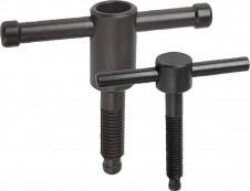 Svěrací a upínací páky – Kolíkové šrouby s pevnou nebo volnou kolíkovou rukojetí DIN 6304, příp. DIN 6306