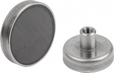 Magnety – Magnety s vnitřním závitem (ploché magnety) z tvrdého feritu s pouzdrem z nerezové oceli Magnety – Magnety s vnitřním závitem (ploché magnety) z tvrdého feritu s pouzdrem z nerezové oceli