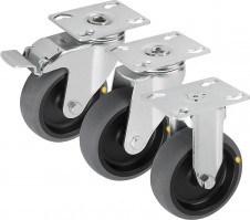 Pojezdové kolesá a kolieska – Riadiace a pevné kladky z oceľového plechu elektricky vodivé ťažké prevedenie