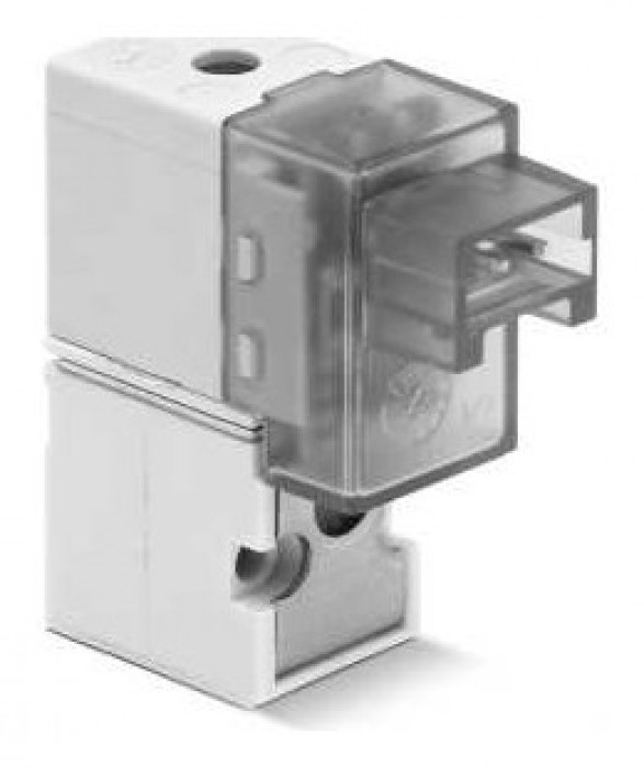 3/2 way NC solenoid valve - right-angle electrical connection