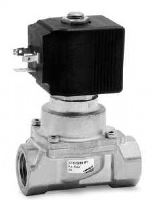 Directly oper. 2/2 NC solenoid valve with linked diaphragm