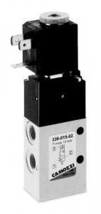 3/2-way solenoid valve, G1/8, monostable - Mod. 338..., Mod 348...