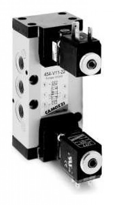 5/2-way solenoid valve, G1/4, bistable - Mod. 454-V11...