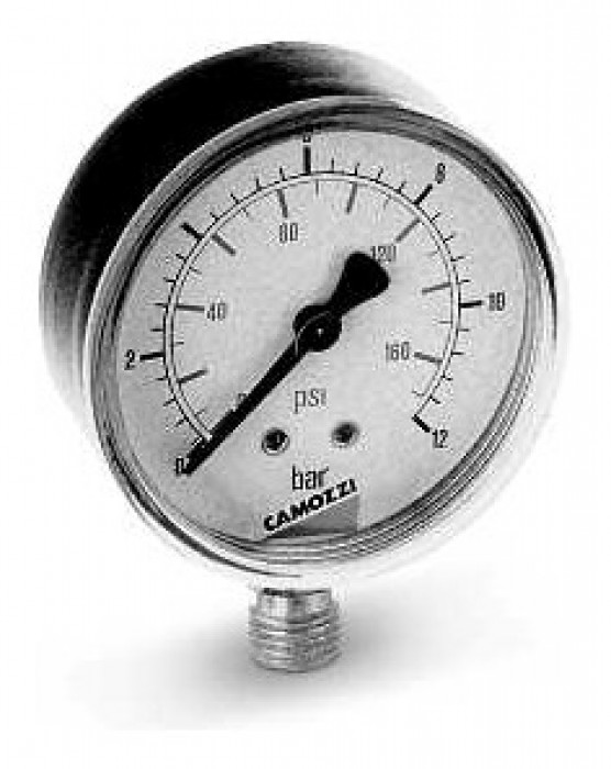 Pressure gauges with radial connection