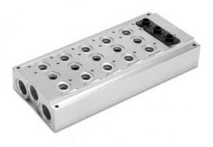 Manifold base with common exhausts