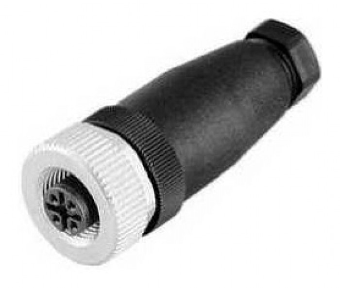 Straight female connector M12 8 poles