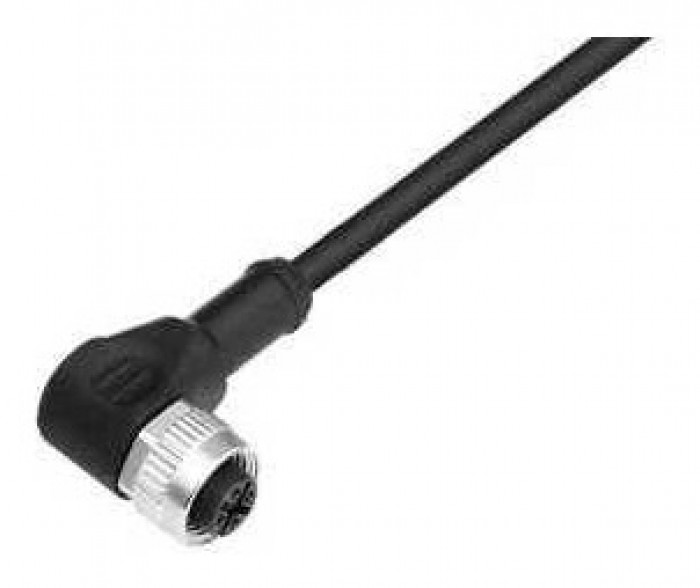 Cable with angular (90°) female connector M12 8 poles