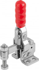 Páky – Miniaturny vertikálny rychloupínač s vodorovnou pätkou a pevnou prítlačnou skrutkou