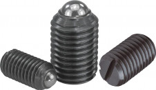 Pružné opěrky – Pružné tlačné prvky s drážkou a kuličkou, ocelové