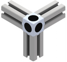 Rohové kostky pro spojení hliníkových profilů – Rohová kostka – drážka 8E – spojení 3 profilů