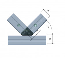 Atypické uholníky pre spojenie hliníkových profilov. – WVE8/80–2