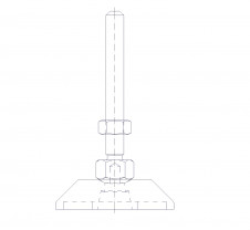 Stavitelné nohy nevýklopné – Stavěcí patka Ø 60 mm M12×120 mm