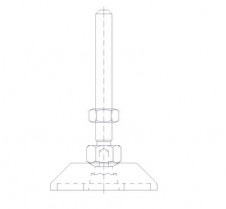 Nastaviteľné nohy nevýklopné – Nastaviteľná pätka Ø 80 mm M16×220 mm