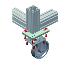 Desky pro kola do hliníkových profilů  – Příruba pro pojezdové kolo – drážka 8 80×60 mm