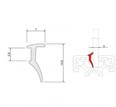 Drážka 8 a 10 – Gumové tesnenie pre panel t = 4–6 – drážka 8