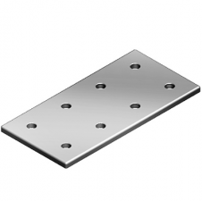 Aluminium – Spojovacia doska hliníková pravouhlá 8 otvorov, 2 drážky