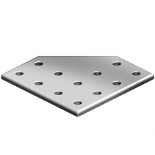 Aluminium – Spojovacia doska hliníková L 12 otvorov, 2 drážky