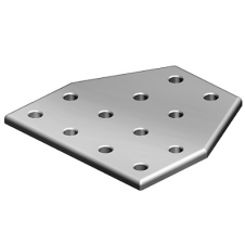 Aluminium – Spojovací deska hliníková T 12 otvorů, 2 drážky