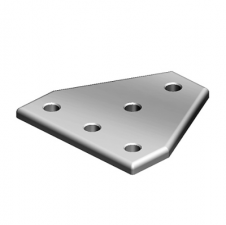Aluminium – Spojovací deska hliníková T 5 otvorů, 1 drážka