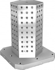 Základní prvky pro upínací systém – Upínací věže z šedé litiny 6stranné s rastrovými otvory