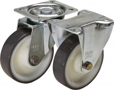 Závěsná oka – Otočná a pevná pojezdová kolečka z ocelového plechu standardní provedení