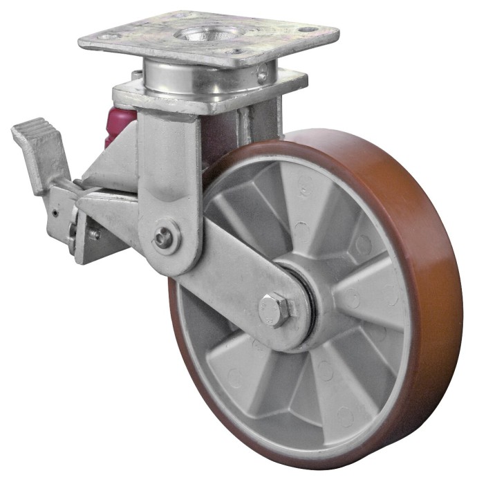 Odpružená kolečka - otočná s brzdou T120.B90.200