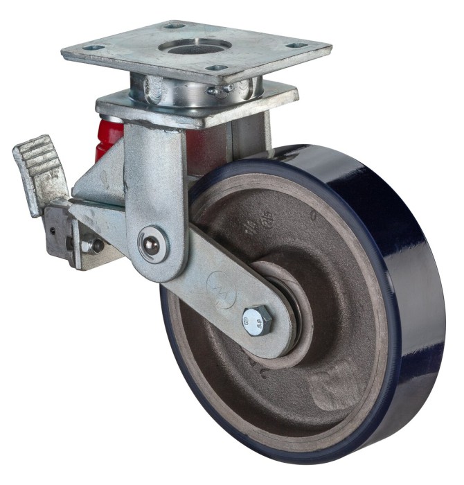 Odpružená kolečka - otočná s brzdou T120.C11.200