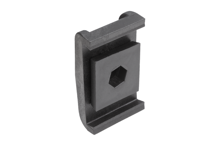 Dvojité svorky z plastu pro boční vedení s kuželovým přídržným profilem