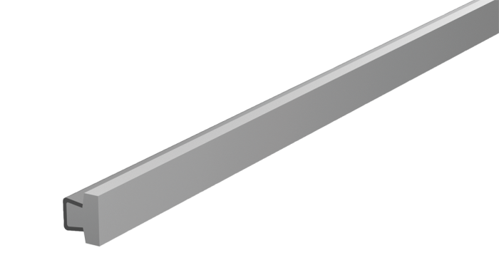 Ploché plastové boční vedení s kuželovým přídržným profilem