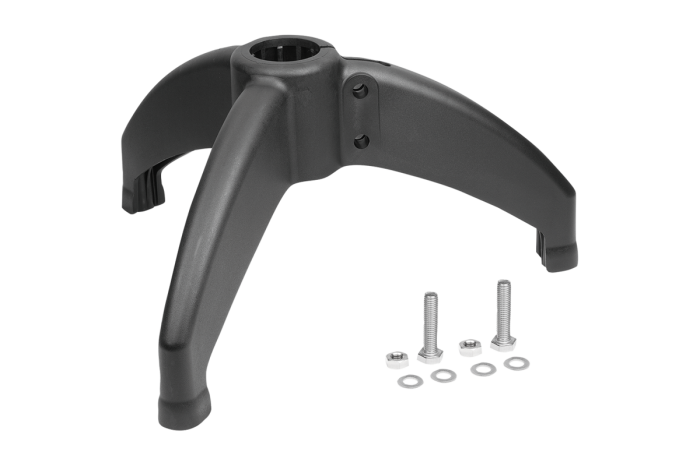 Rúrková spojka, pätka, z plastu pre okrúhle rúrky, tri nohy