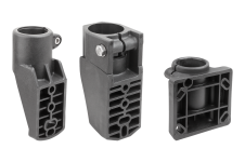 Podpery &ndash; Rúrkové spojky, bočná podperná hlavica z plastu pre okrúhle rúrky