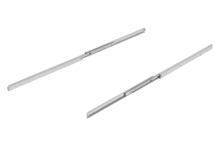 Teleskopické lišty, ocelové pro boční montáž, plný výsuv, nosnost do 20 kg