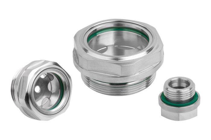 Olejoznaky s bezpečnostním sklem z nerezové oceli