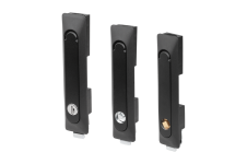 Novinky &ndash; Otočná páka z plastu, štvorcový montážny otvor, rozstup montážnych otvorov 50 × 50 × 50 mm, s profilovou cylindrickou polvložkou.