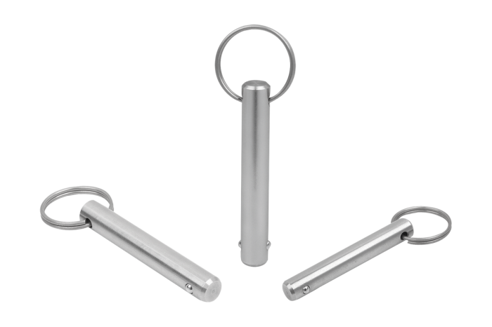 Locking pins, stainless steel with stainless steel key ring