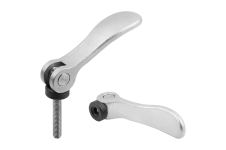 Cam levers &ndash; Cam levers, stainless steel with internal or external thread, plastic thrust washer and stainless steel stud