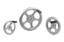 New Products &ndash; Spoked handwheels, stainless steel sheet, with revolving cylinder grip